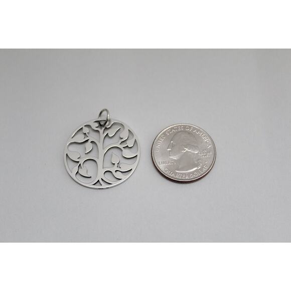 Sterling Silver Openwork Tree of Life Charm, Silver Openwork Tree of Life Charm - Picture 4 of 4